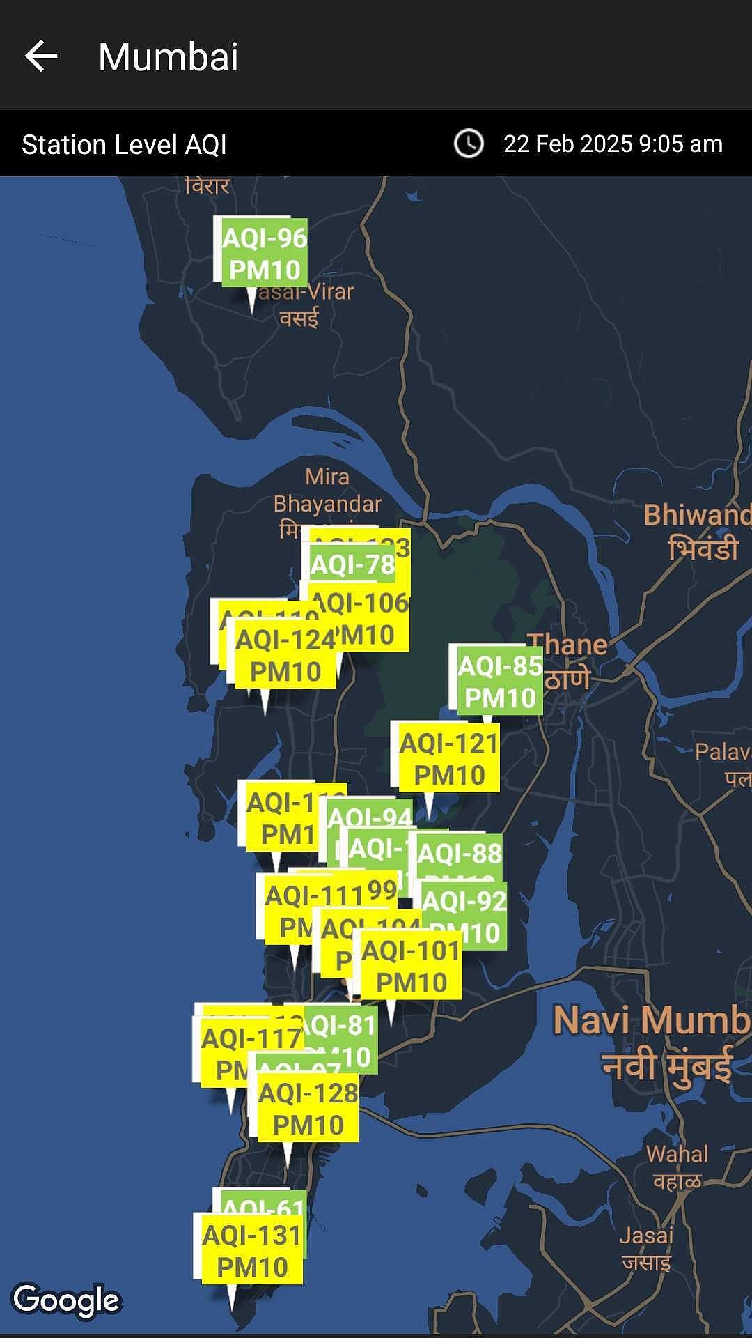 Mumbai AQI levels