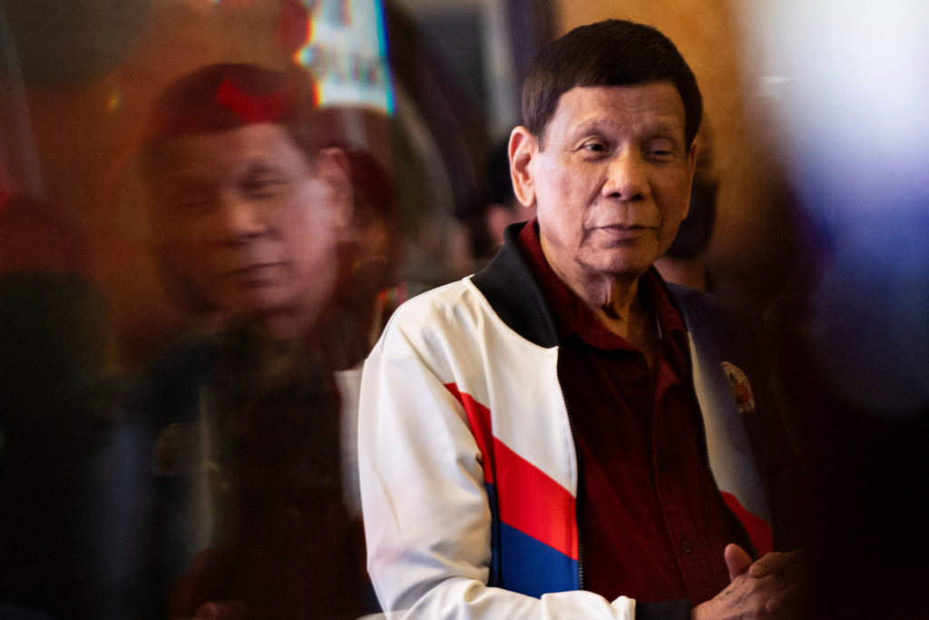 Former Philippine president Rodrigo Duterte attends PDP-Laban proclamation rally