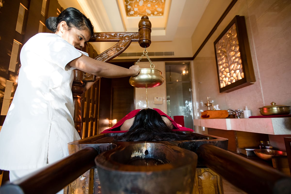 Shirodhara is one of the treatments for sleep at Ananda