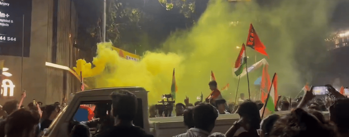 India win celebration at Shivaji Park, Dadar.