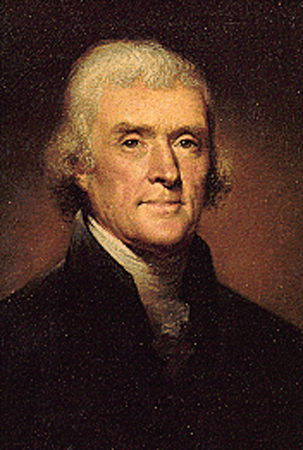 A portrait of U.S. President Thomas Jefferson