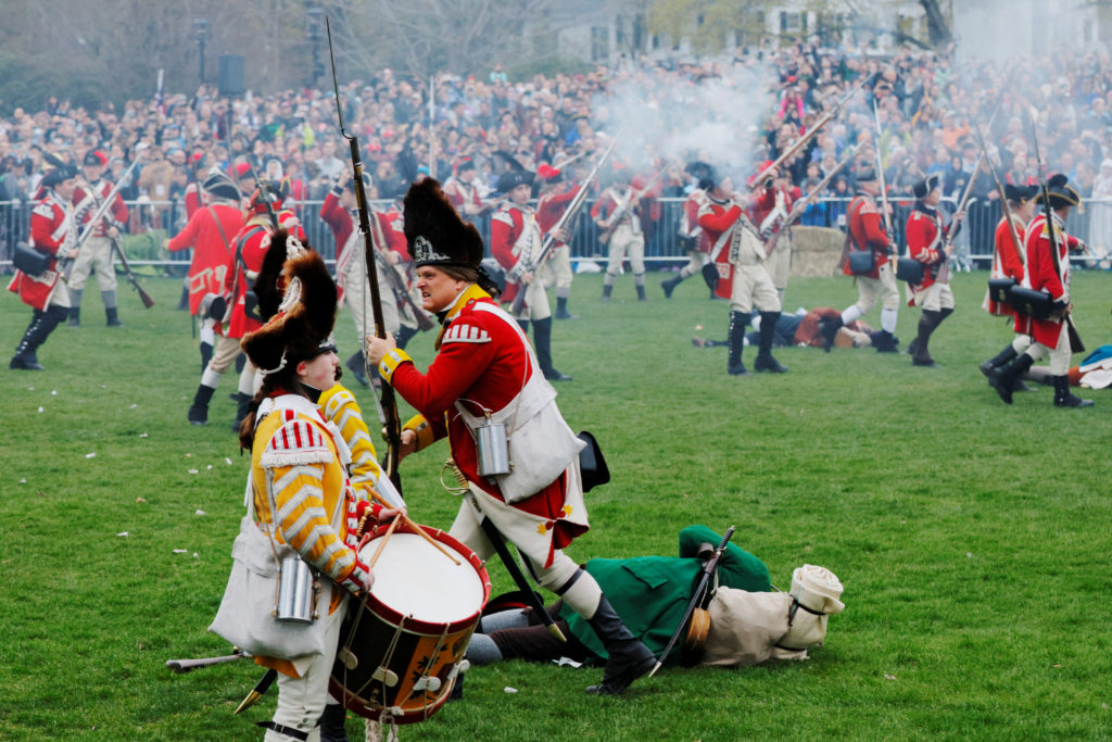 Re-enactors mark the 250th anniversary of the Battle of Lexington