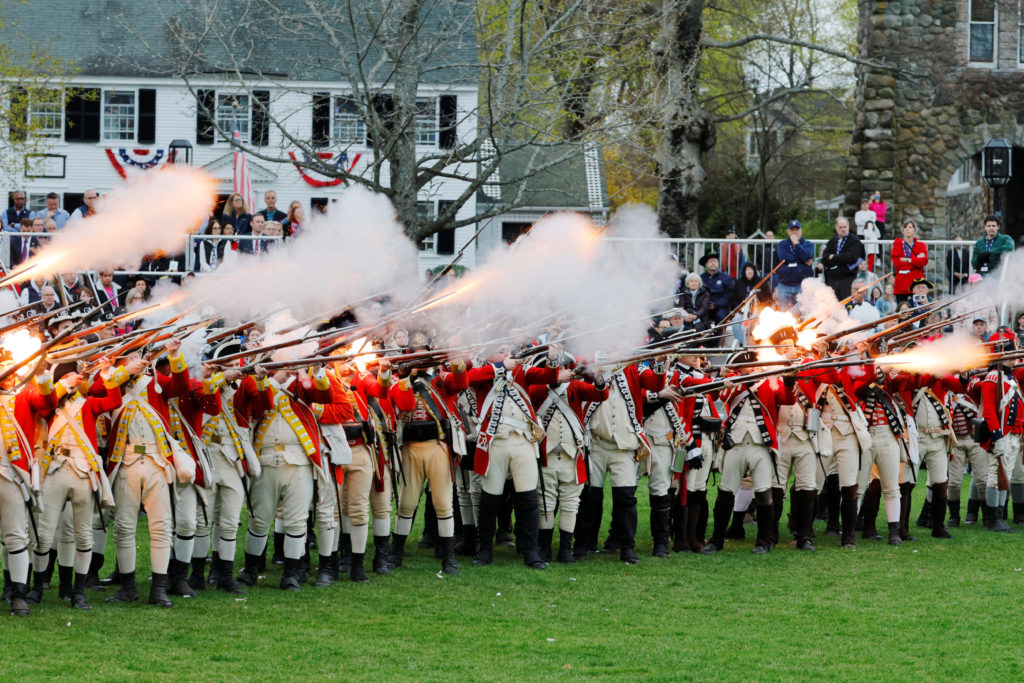 Re-enactors mark the 250th anniversary of the Battle of Lexington