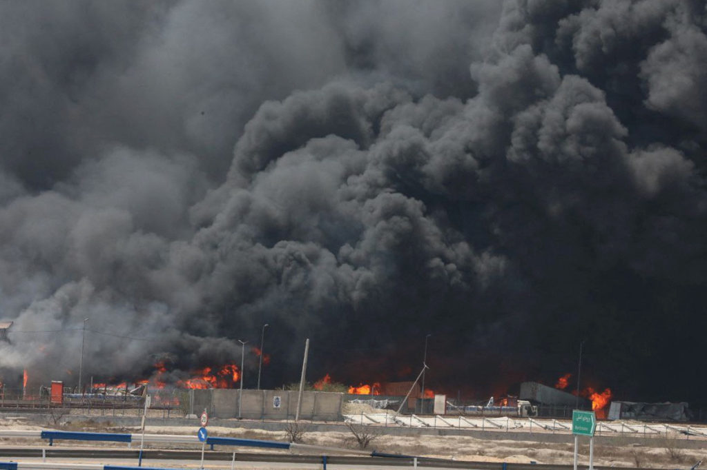 Explosion at the Shahid Rajaee port in Bandar Abbas