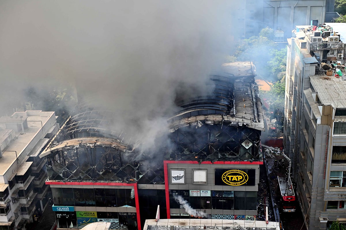 Fire broke out at a Croma showroom in Bandra West's Link Square Mall in Mumbai