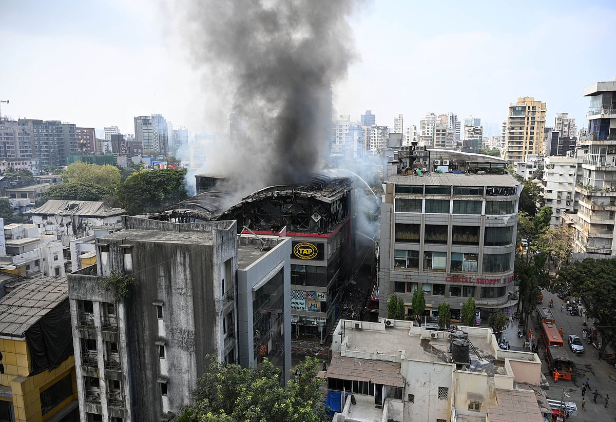 Fire broke out at a Croma showroom in Bandra West's Link Square Mall in Mumbai