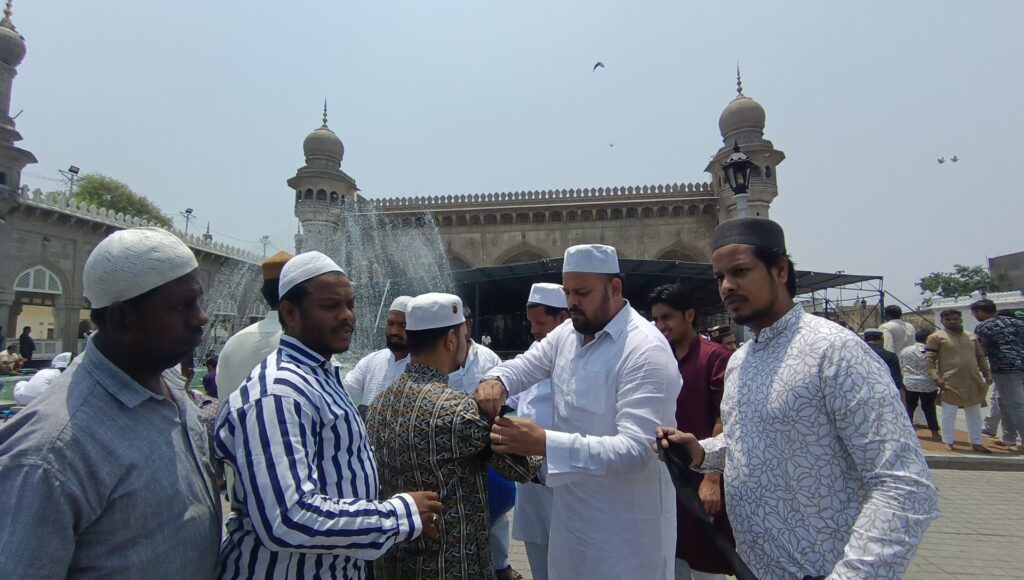 Muslims wear black armbands and attend Friday prayers.