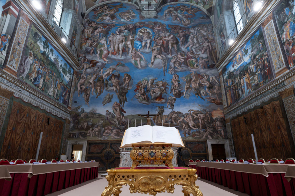 The Sistine Chapel ahead of the conclave to elect the next pope at the Vatican