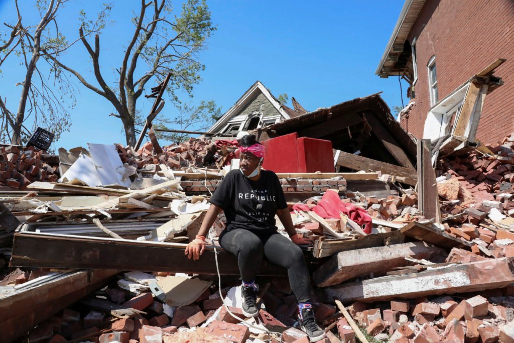 Tornado damage in St. Louis