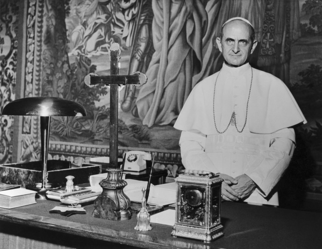 Pope Paul VI In His Office At Vatican
