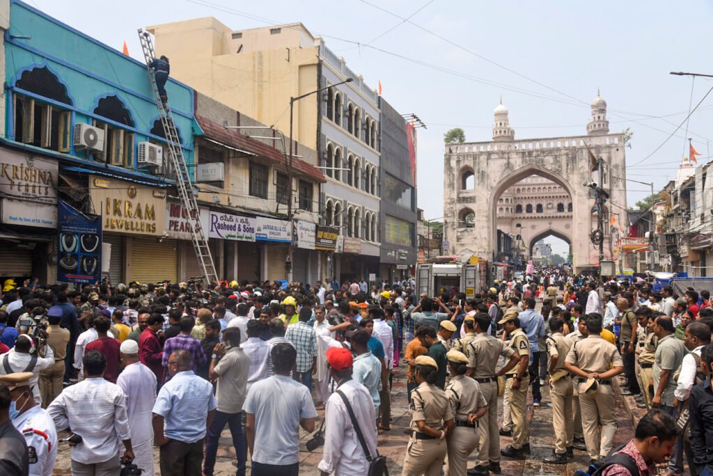 Fire accident near Hyderabad's Charminar