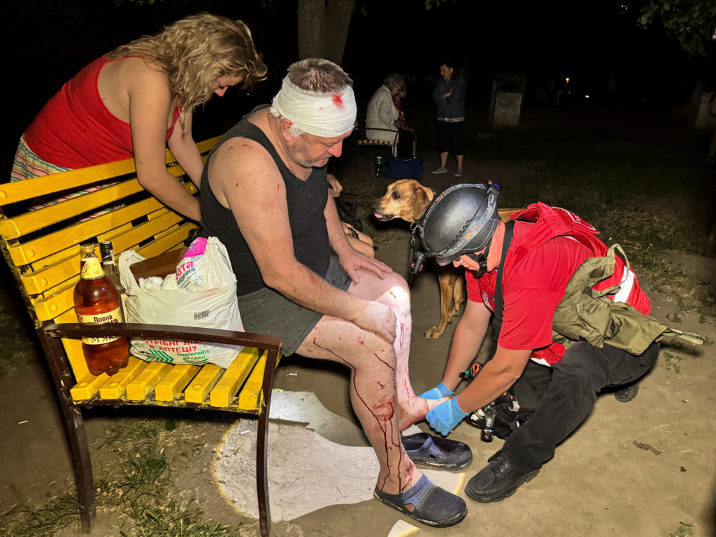 Aftermath of a Russian drone attack in Kharkiv