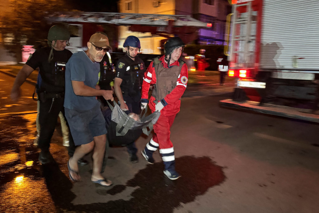 Aftermath of a Russian drone attack in Kharkiv