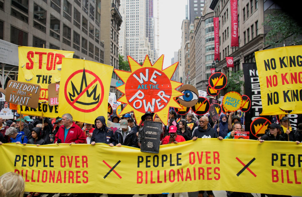 "No Kings Day" protest, in New York City