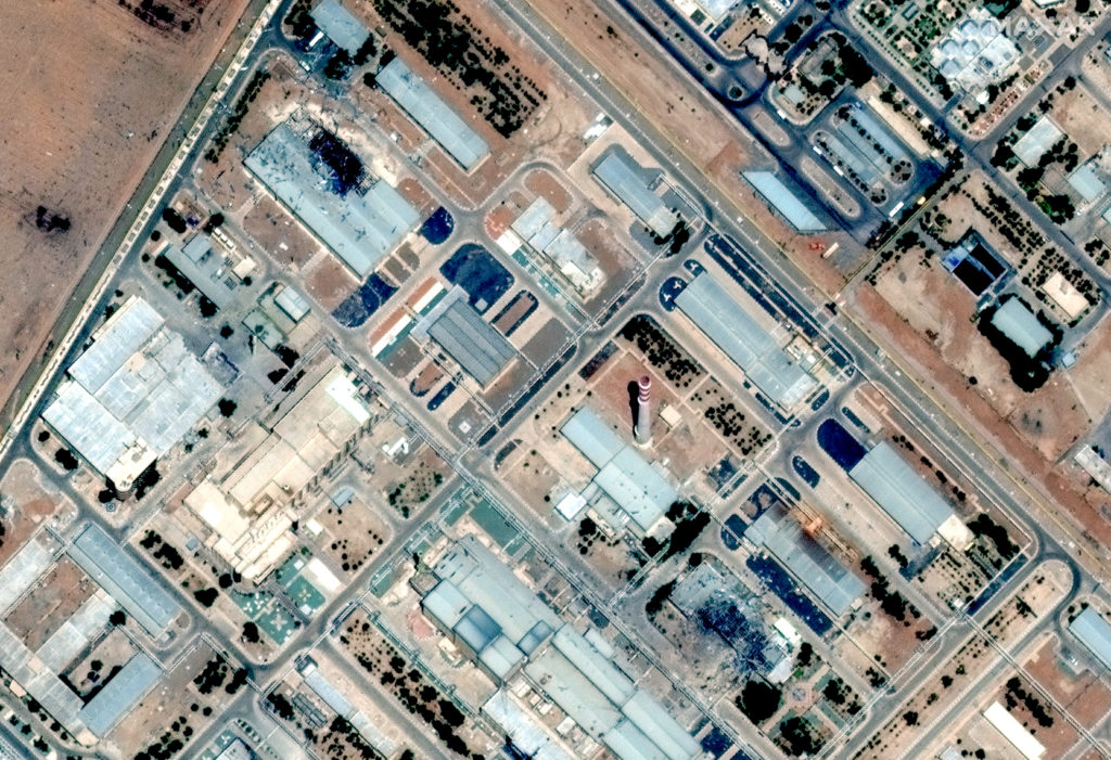 A satellite image shows the Isfahan enrichment facility