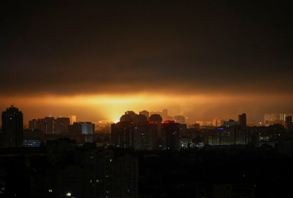 Russian drone and missile strike in Kyiv