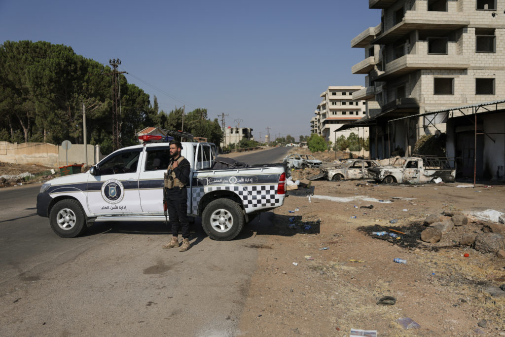 Checkpoint in the village of Al-Mazra'a
