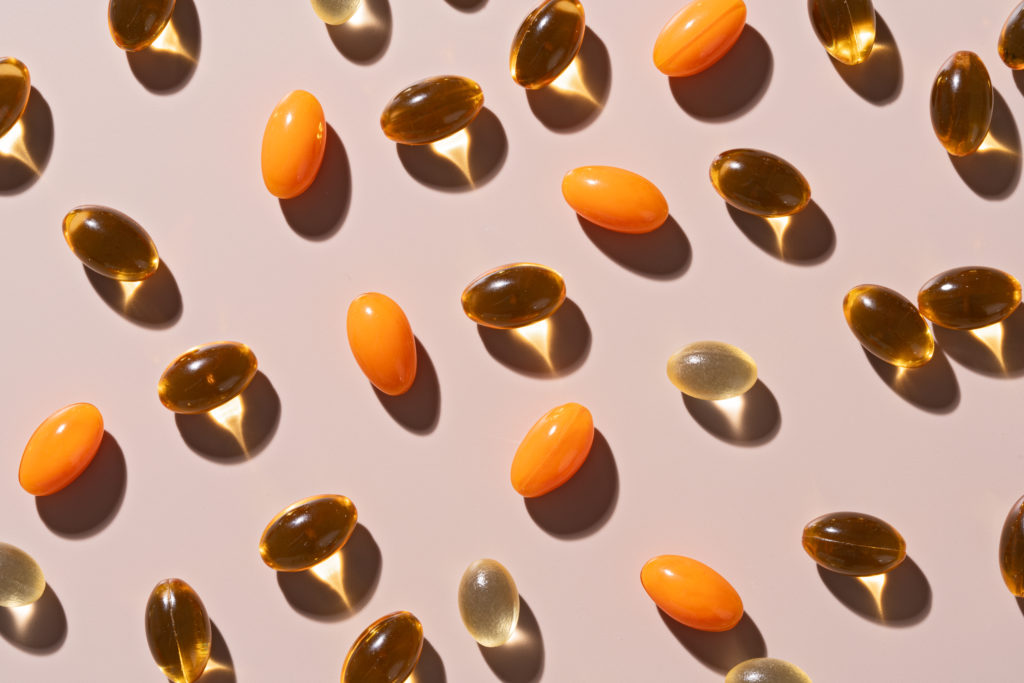 Various of Soft Gel Capsules Flat Lay