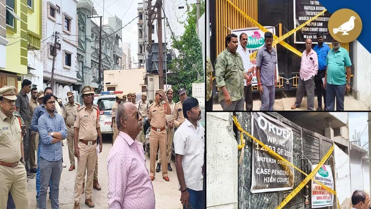 GHMC cracks down on illegal construction in Old City of Hyderabad.