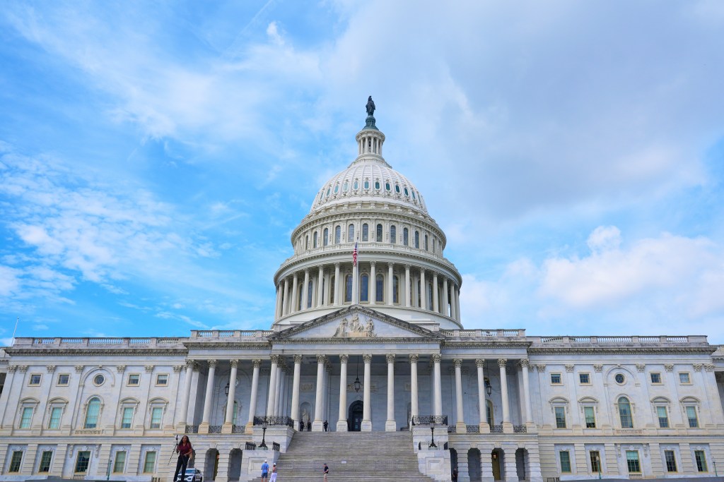 The U.S. Capitol building seen from the front