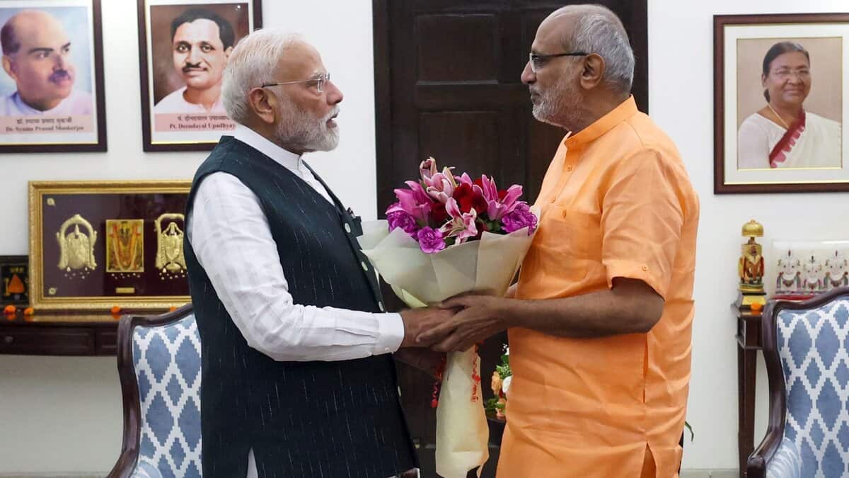 PM Modi meets C P Radhakrishnan