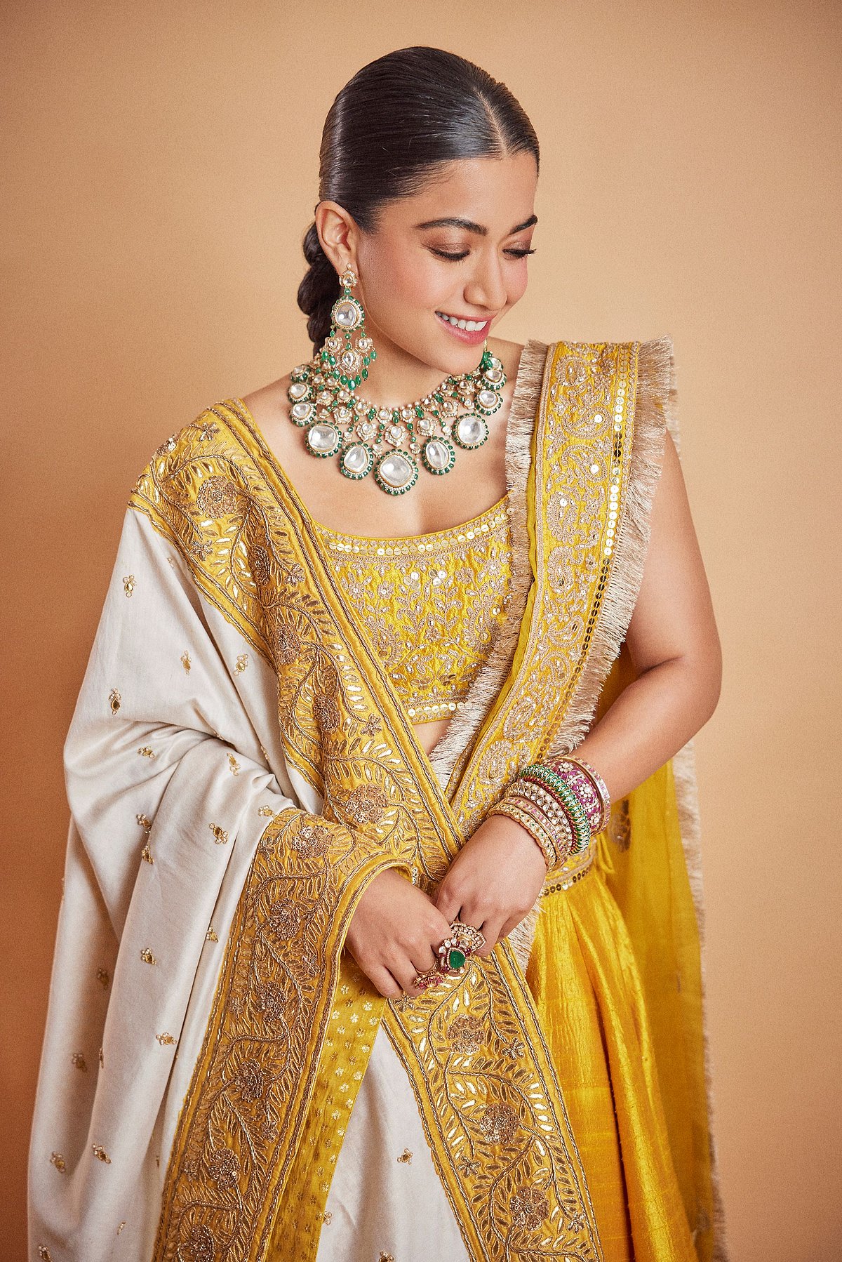 Rashmika Mandanna in The House Of Mbj (Statement Bangle + Rings)