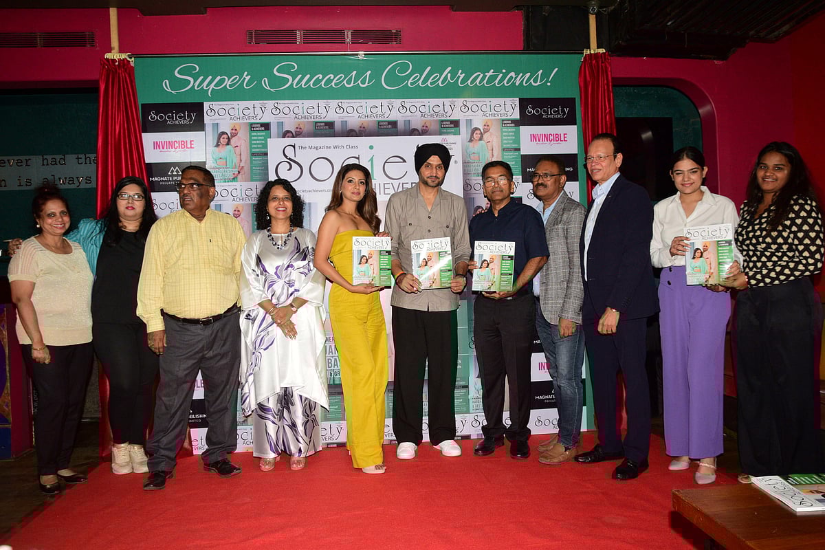 Harbhajan Singh, Geeta Basra at the event with Team Magnate