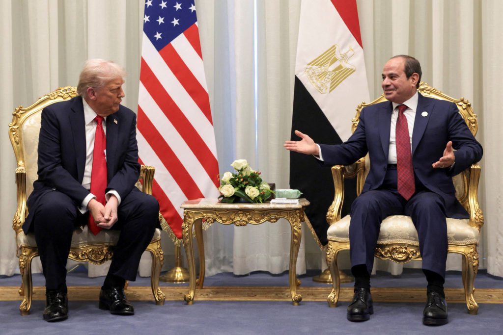 U.S. President Trump arrives in Sharm El-Sheikh