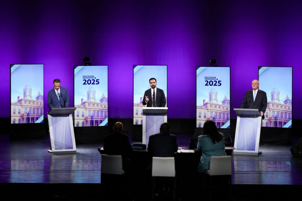 Second New York City mayoral debate at LaGuardia Performing Arts Center in New York