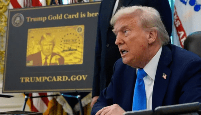 The $1 million "Gold Card" visa for immigrants is introduced by President Donald Trump.