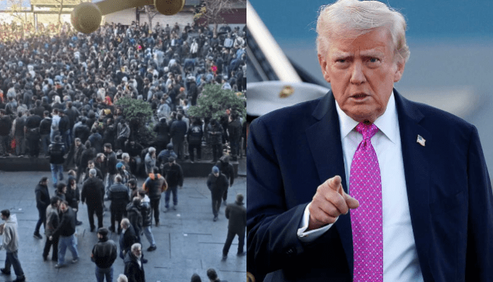 If the Iranian government uses force against protestors, Donald Trump has threatened to step in.