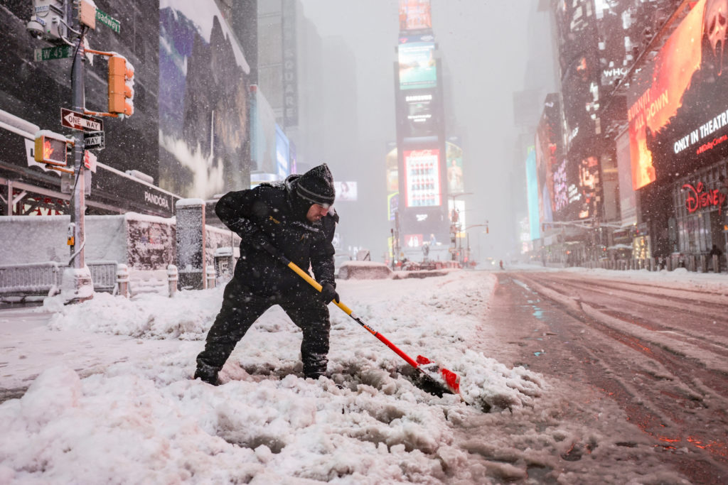 Winter snow storm hits New York City