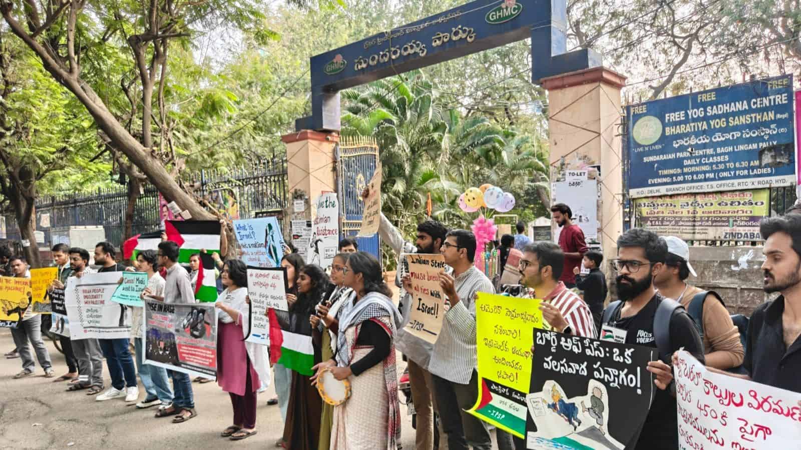 Pro Palestine protests in Hyderabad
