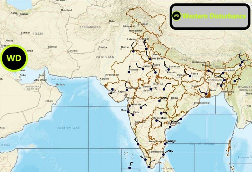 Western Disturbances affecting Madhya Pradesh at present 