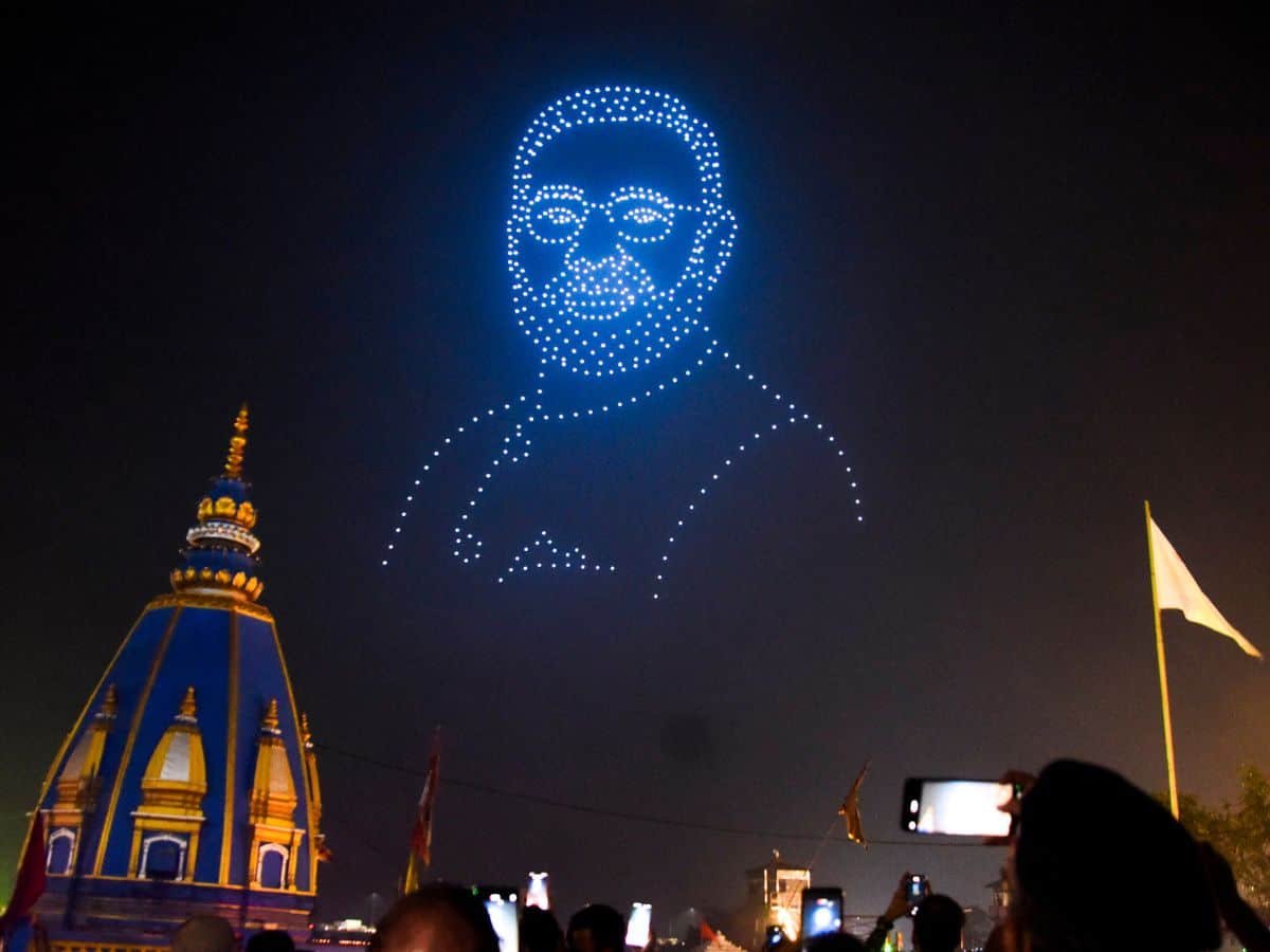 Drone show at Har Ki Pauri