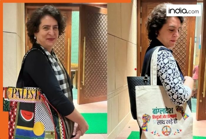 After Palestine bag, Priyanka Gandhi spotted carrying ‘stand with Bangladesh’ tote bag in Parliament