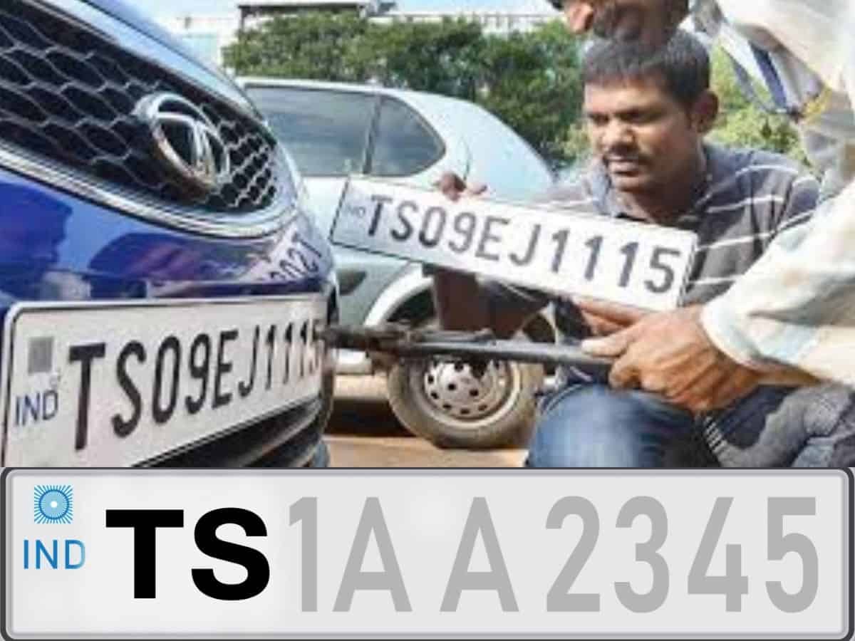 Telangana Govt makes high security registration plates on vehicles mandatory