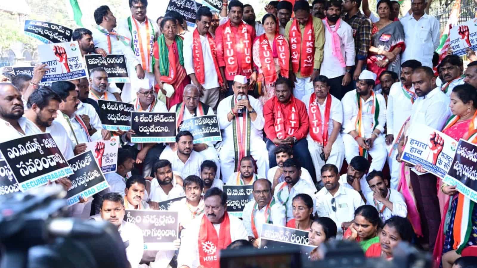 Bharat Bandh: Left, Congress hold protests across Telangana